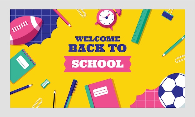 Flat back to school twitch background