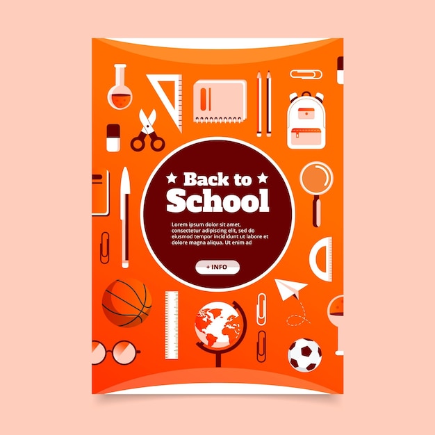 Free Vector flat back to school vertical poster template