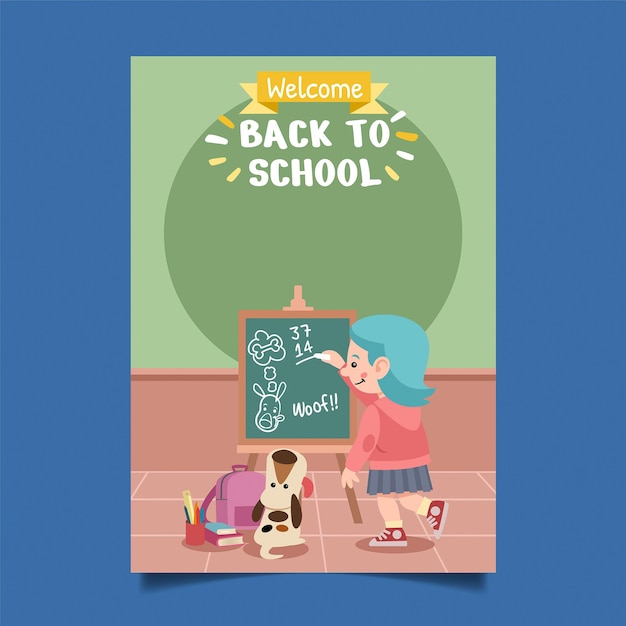 Free Vector flat back to school vertical poster template