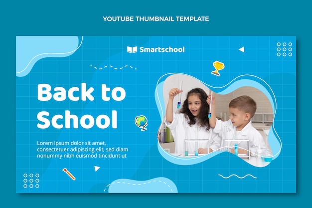 Flat back to school youtube thumbnail template