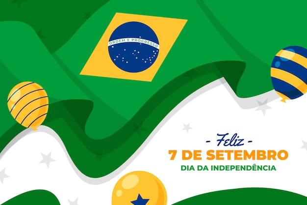 Flat background for 7 de setembro celebration