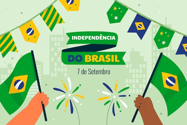 Flat background for 7 de setembro celebration