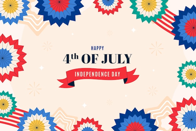 Free Vector flat background for american 4th of july celebration