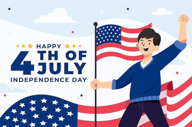 Flat background for american 4th of july celebration