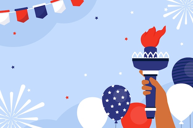 Flat background for american 4th of july celebration