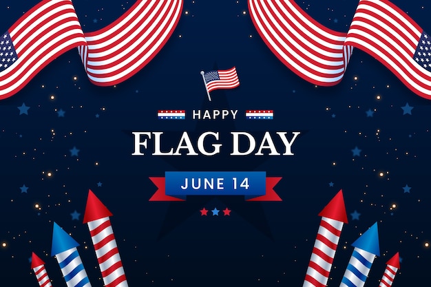 Free Vector flat background for american flag day celebration