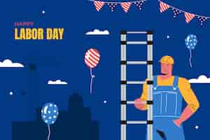 Free vector flat background for american labor day celebration