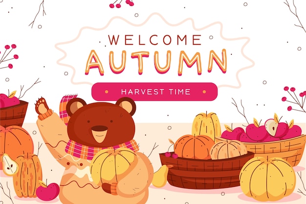 Flat background for autumn celebration