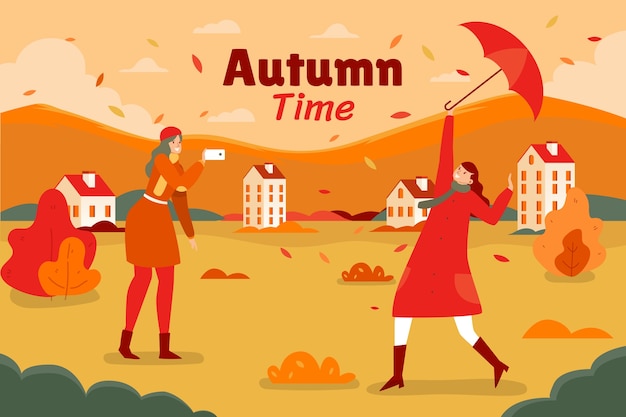 Flat background for autumn celebration