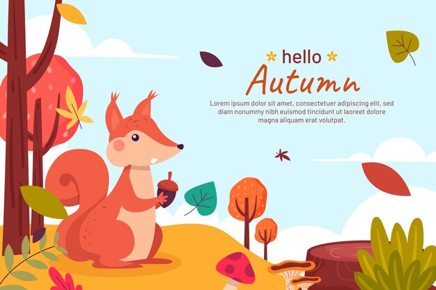 Flat background for autumn celebration