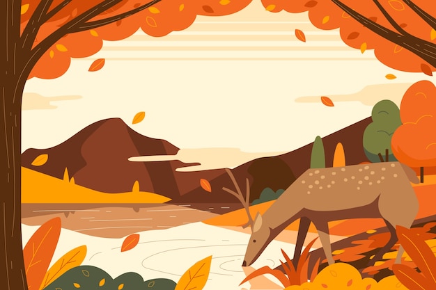 Flat background for autumn celebration