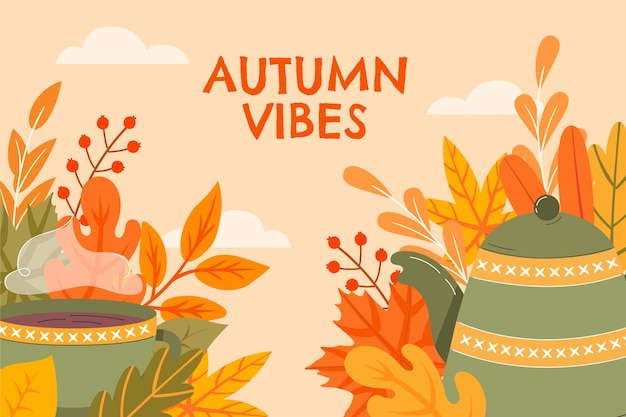 Flat background for autumn celebration