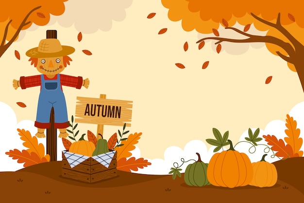 Free vector flat background for autumn