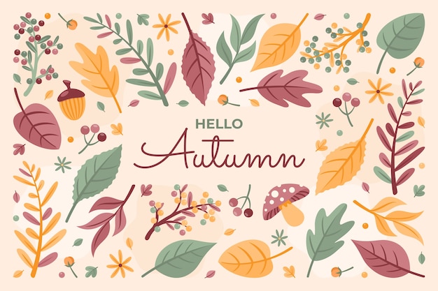 Flat background for autumn