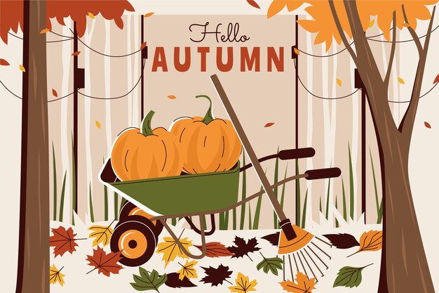 Flat background for autumn