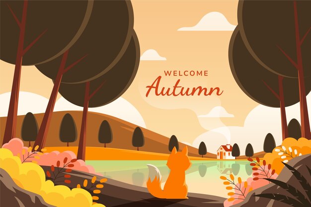 Flat background for autumn