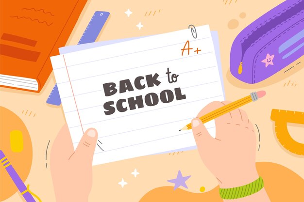 Flat background for back to school event