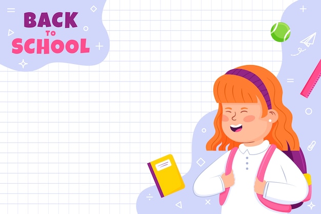 Flat background for back to school event