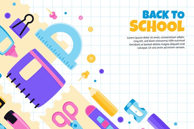 Flat background for back to school event