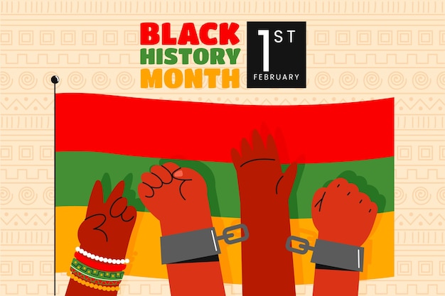 Free Vector flat background for black history month celebration