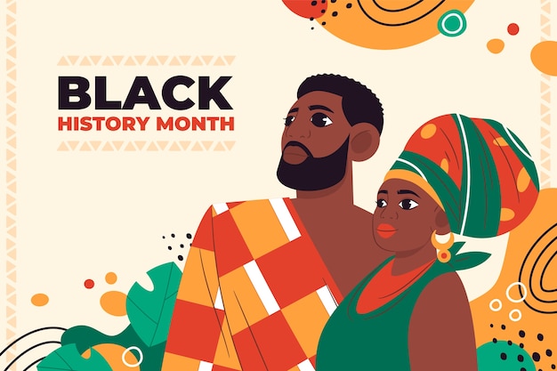 Free vector flat background for black history month celebration