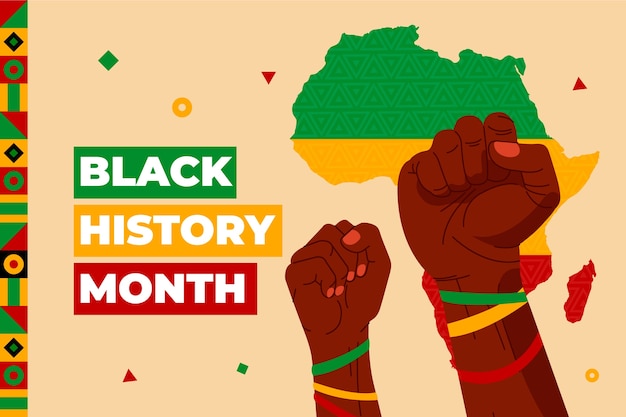 Free Vector flat background for black history month celebration