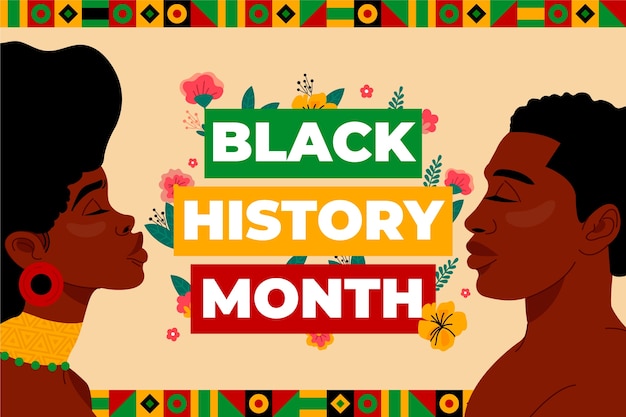 Free Vector flat background for black history month celebration