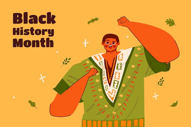 Free Vector flat background for black history month celebration