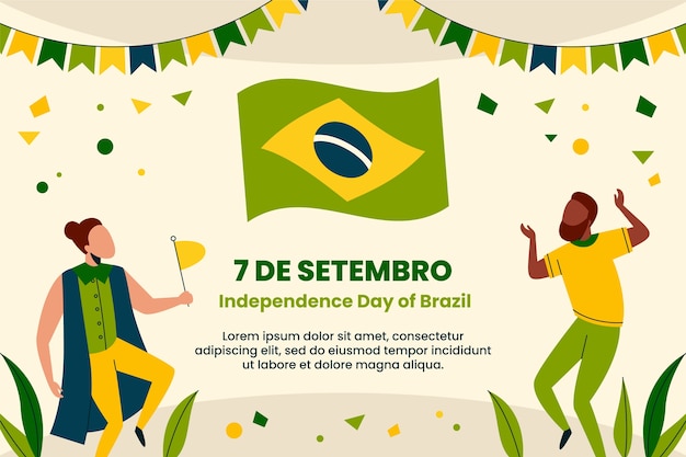 Free vector flat background for brazilian independence day celebration