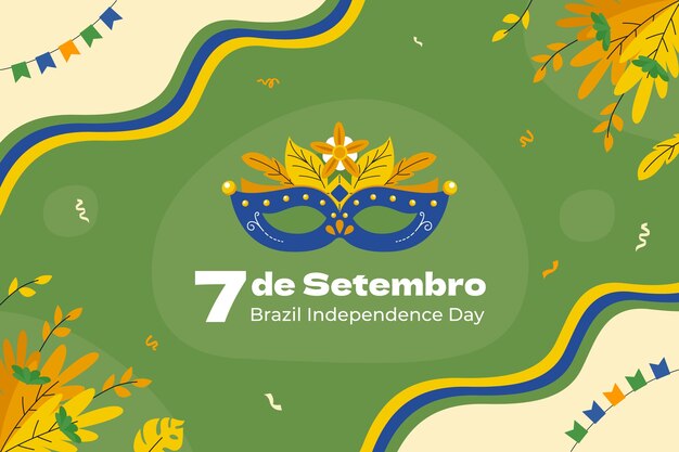 Flat background for brazilian independence day celebration