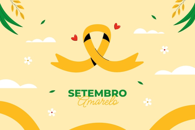 Free vector flat background for brazilian suicide prevention month awareness