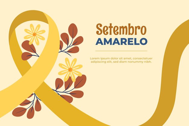 Flat background for brazilian suicide prevention month awareness