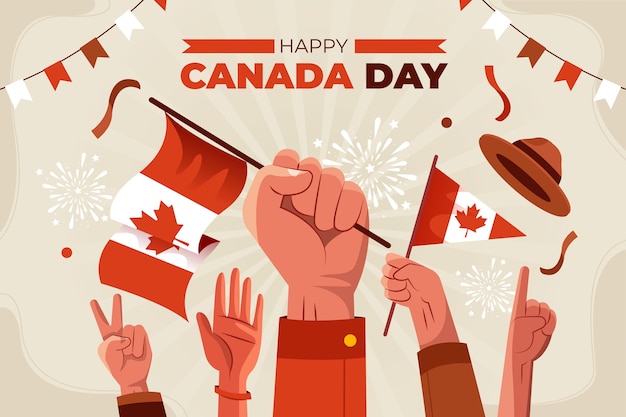 Free vector flat background for canada day holiday celebration