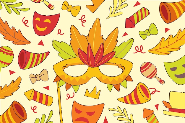 Flat background for carnival celebration