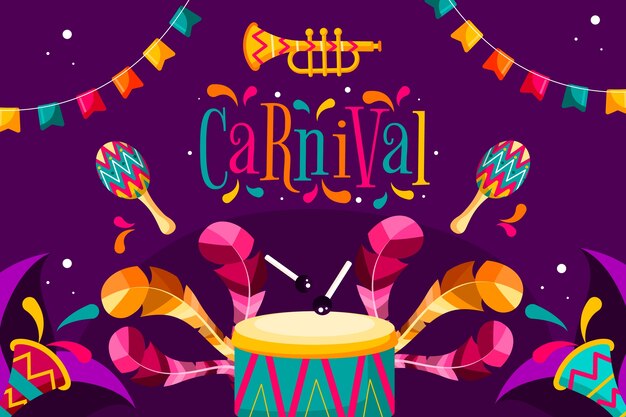 Flat background for carnival celebration