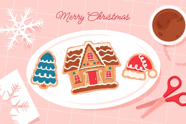 Free Vector flat background for christmas season celebration