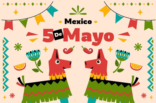 Flat background for cinco de mayo celebration