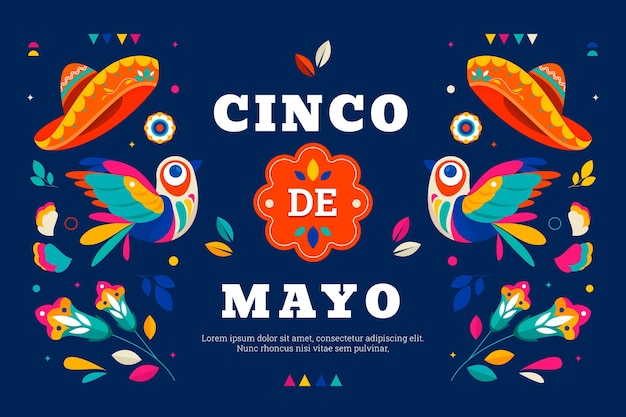 Flat background for cinco de mayo celebration