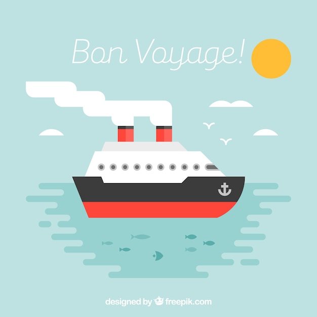 Free vector flat background of cruise with red details