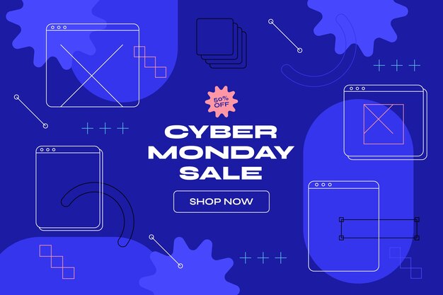 Flat background for cyber monday sales