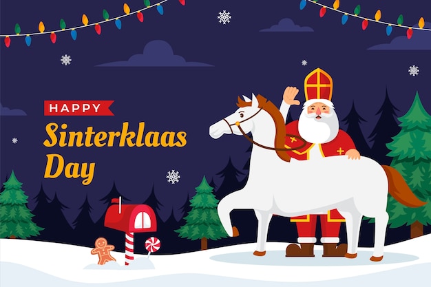 Free Vector flat background for dutch sinterklaas  holiday