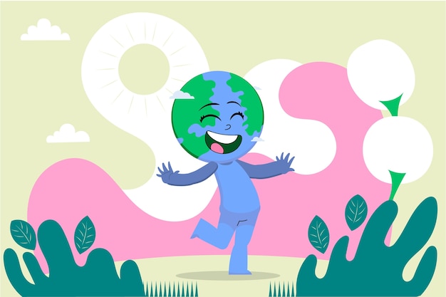 Free Vector flat background for earth day celebration