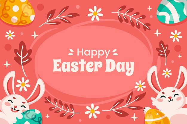 Flat background for easter celebration