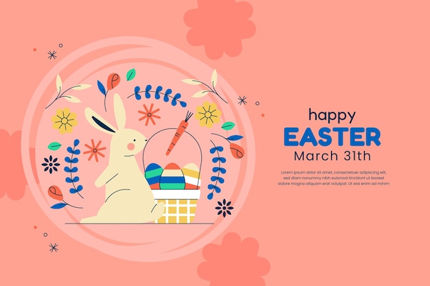 Flat background for easter holiday