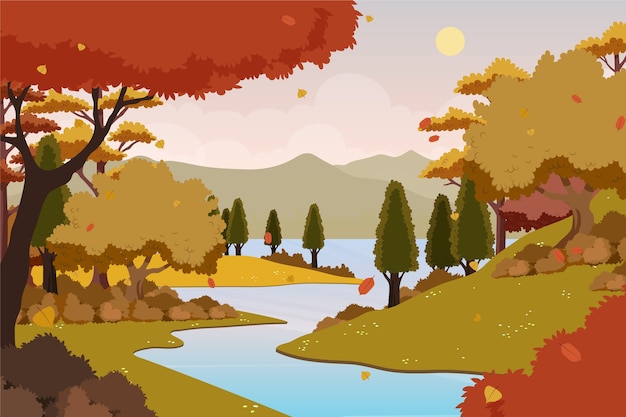 Free Vector flat background for fall season celebration