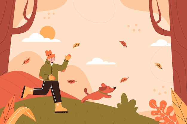 Flat background for fall season celebration