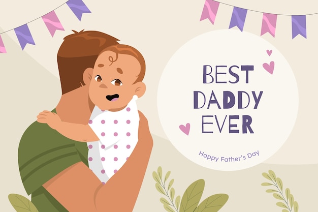 Free Vector flat background for father's day celebration