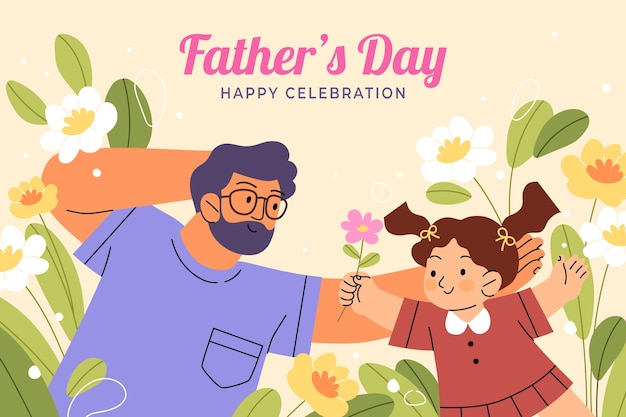 Flat background for fathers day celebration