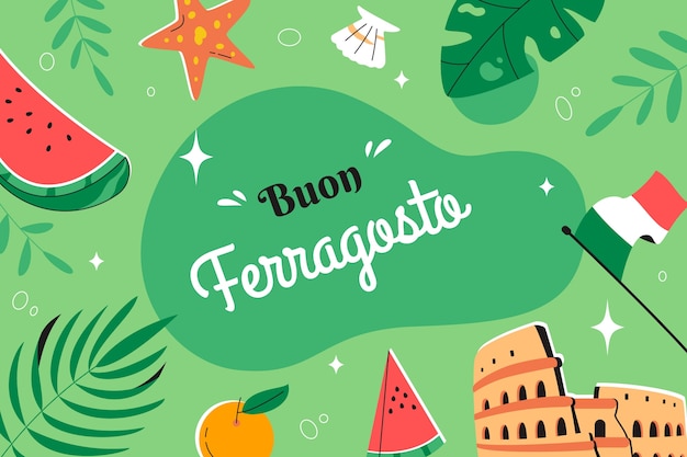 Free Vector flat background for ferragosto celebration