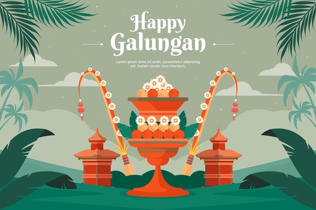 Flat background for galungan